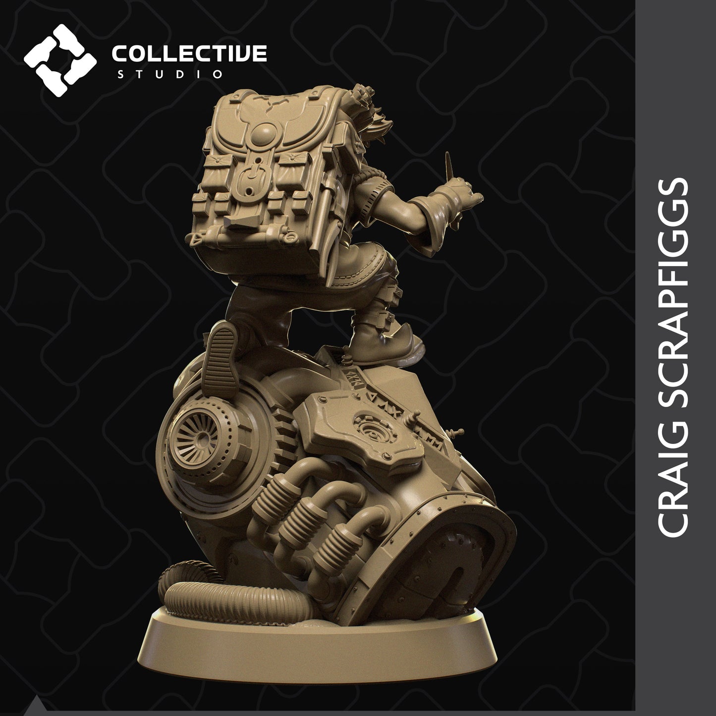 Craig, Gnome, 2 pose options, Collective Studios | Dungeons and Dragons | Pathfinder | Table Top RPG | 3D Printed Model