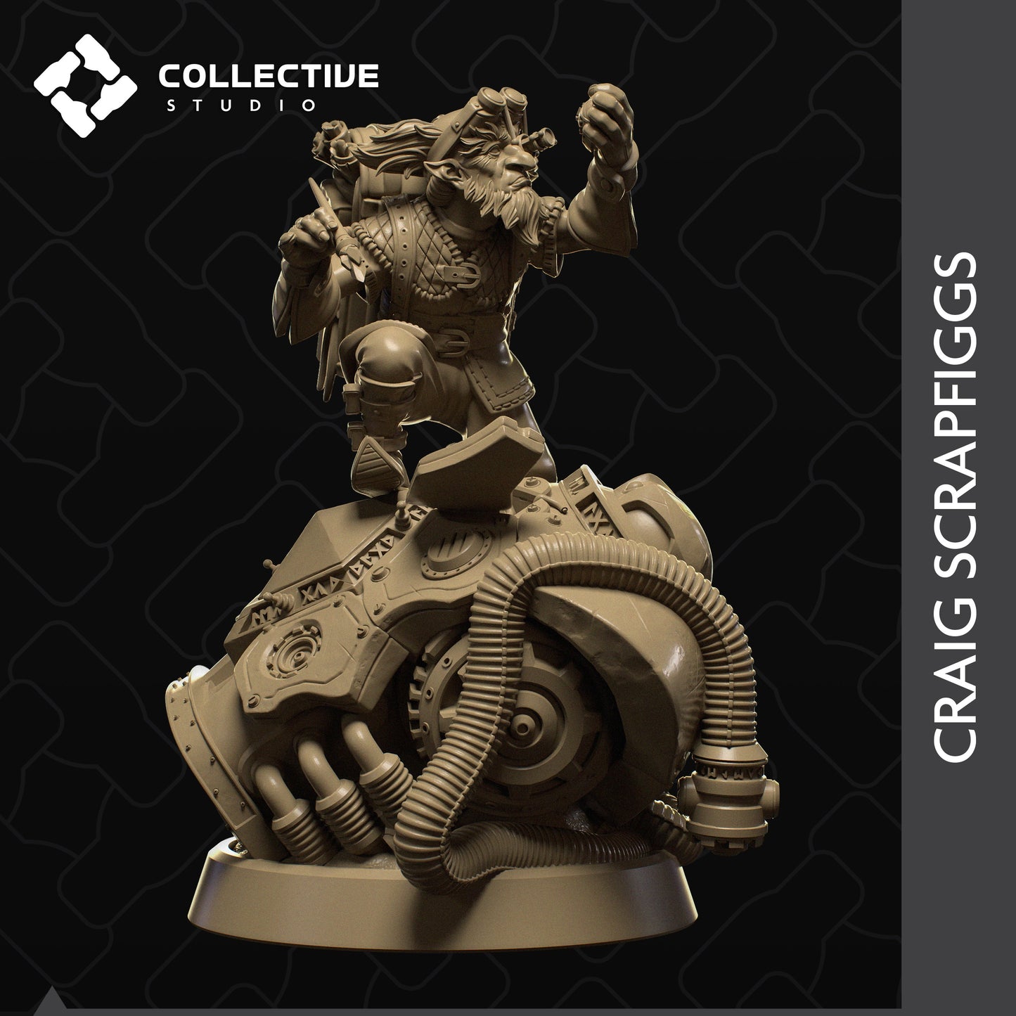 Craig, Gnome, 2 pose options, Collective Studios | Dungeons and Dragons | Pathfinder | Table Top RPG | 3D Printed Model