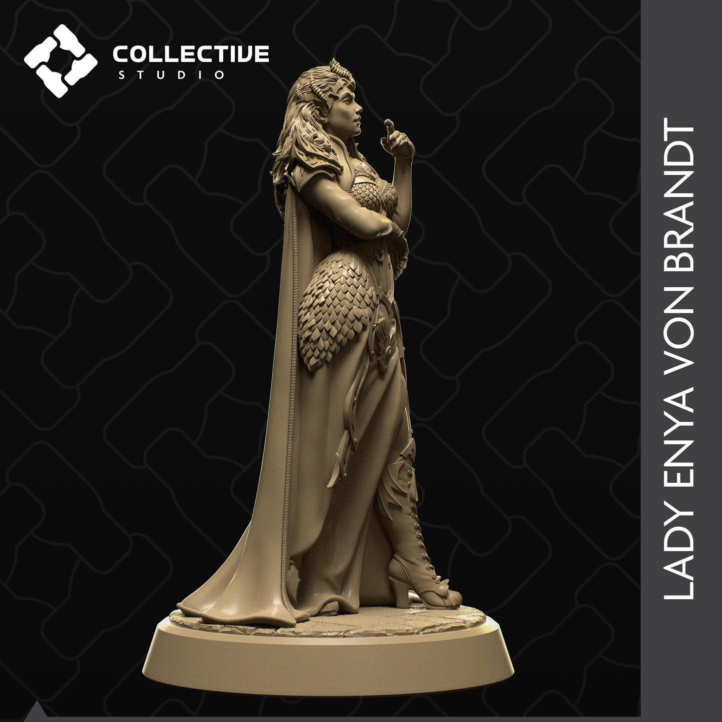 Lady Enya, Collective Studios | Dungeons and Dragons | Pathfinder | Table Top RPG | 3D Printed Model