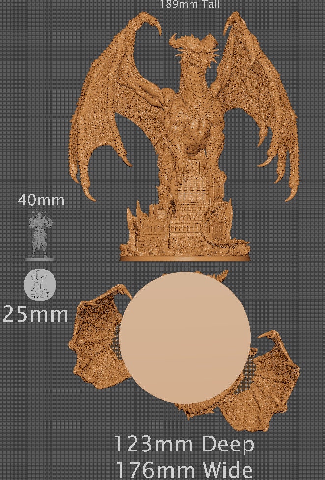Arnya, Red Dragon, Collective Studios | Dungeons and Dragons | Pathfinder | Table Top RPG | 3D Printed Model