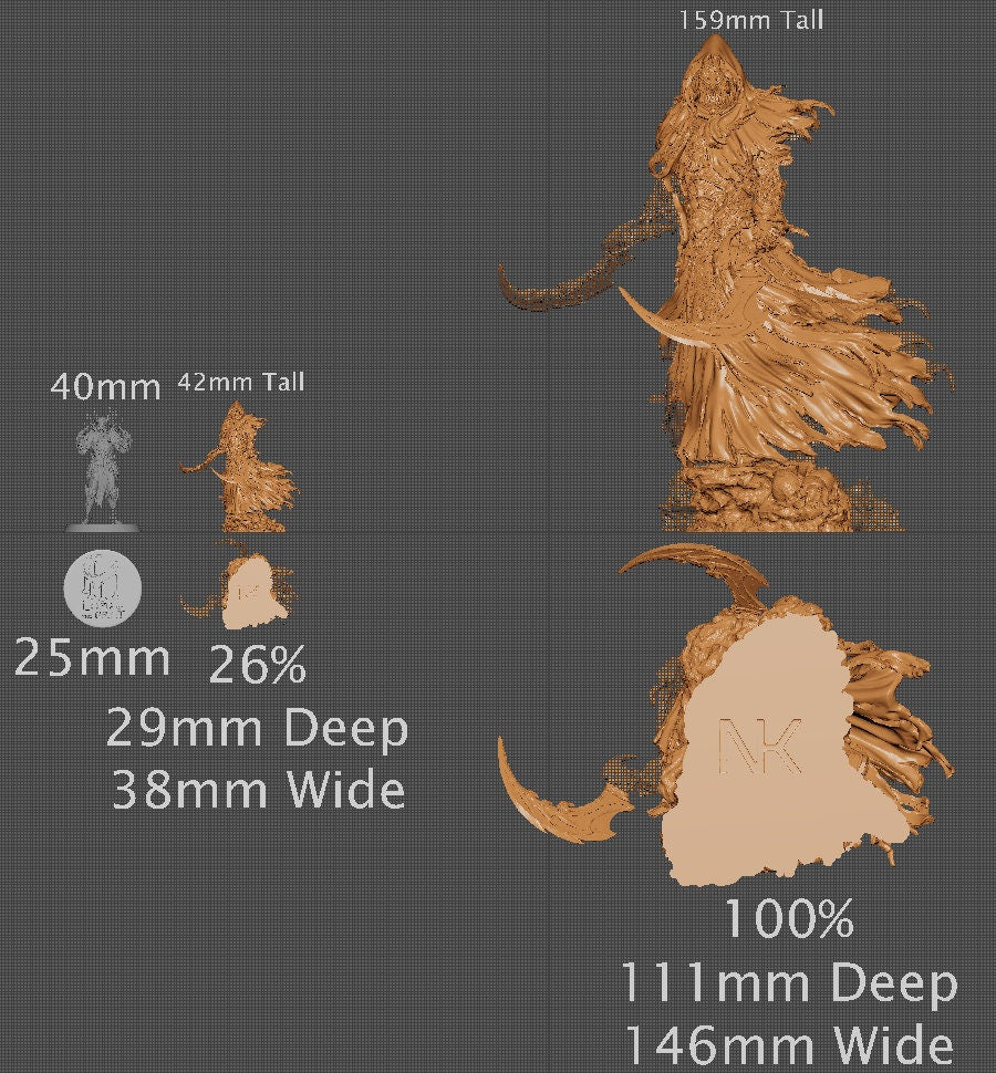 Death, Powerful NPC, Ernest Nemirovsky | Dungeons and Dragons | Pathfinder | Table Top RPG | 3D Printed Model
