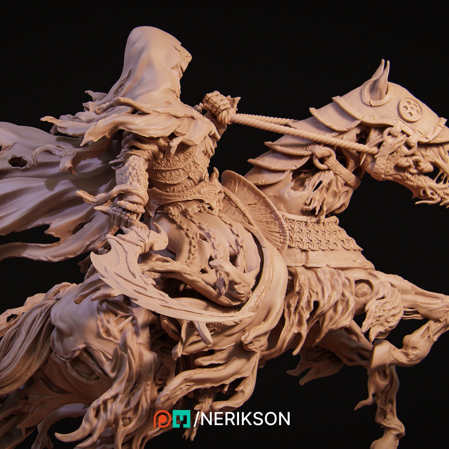 Death, Mounted, Powerful NPC, Ernest Nemirovsky | Dungeons and Dragons | Pathfinder | Table Top RPG | 3D Printed Model