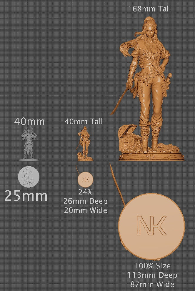 Mariana, Powerful NPC, Ernest Nemirovsky | Dungeons and Dragons | Pathfinder | Table Top RPG | 3D Printed Model
