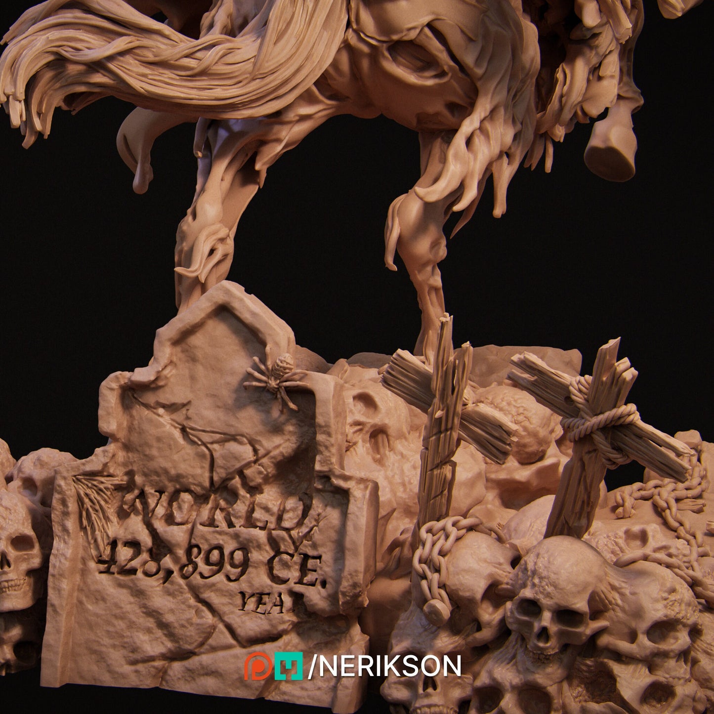 Death, Mounted, Powerful NPC, Ernest Nemirovsky | Dungeons and Dragons | Pathfinder | Table Top RPG | 3D Printed Model