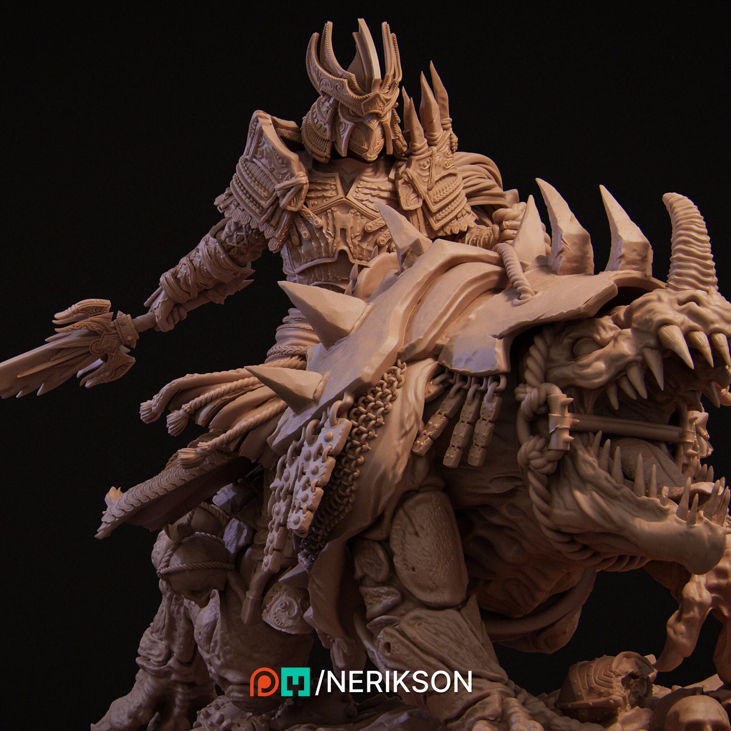 War, Mounted, Powerful NPC, Ernest Nemirovsky | Dungeons and Dragons | Pathfinder | Table Top RPG | 3D Printed Model