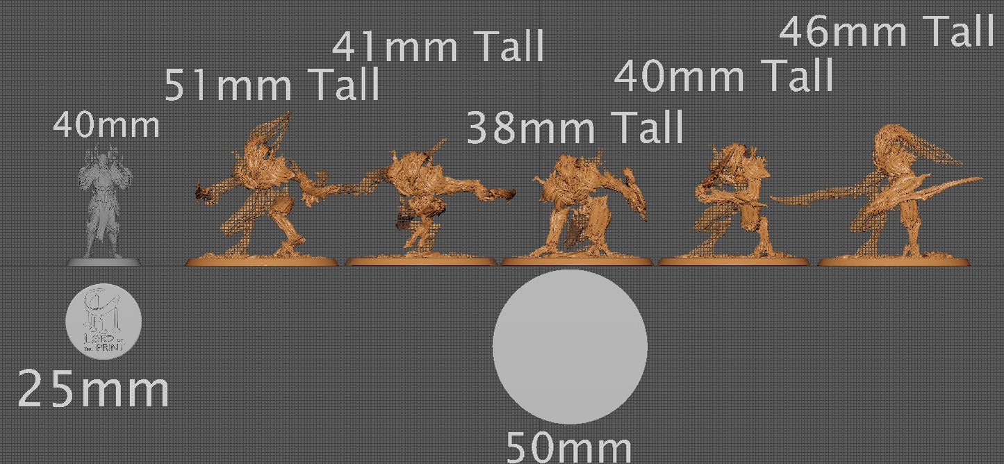 The Barkclad, Pack 2, Rescale Miniatures | Dungeons and Dragons | Pathfinder | Table Top RPG | 3D Printed Model