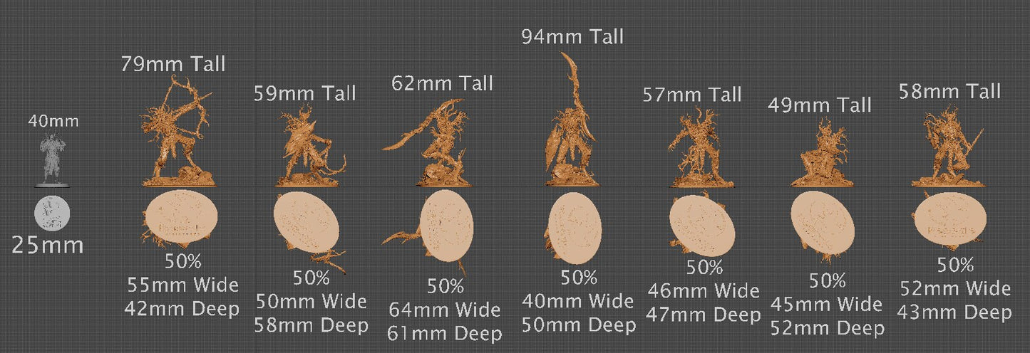 Twig Blights, Rescale Miniatures | Dungeons and Dragons | Pathfinder | Table Top RPG | 3D Printed Model