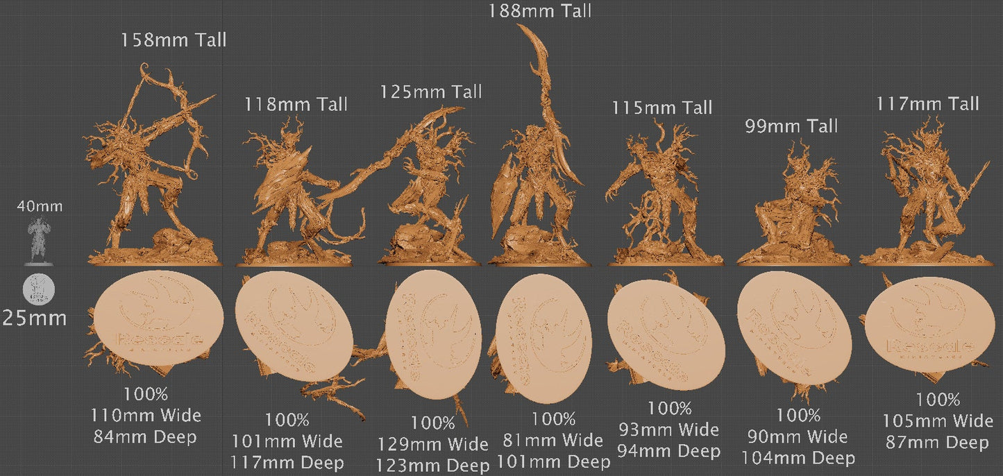 Twig Blights, Rescale Miniatures | Dungeons and Dragons | Pathfinder | Table Top RPG | 3D Printed Model