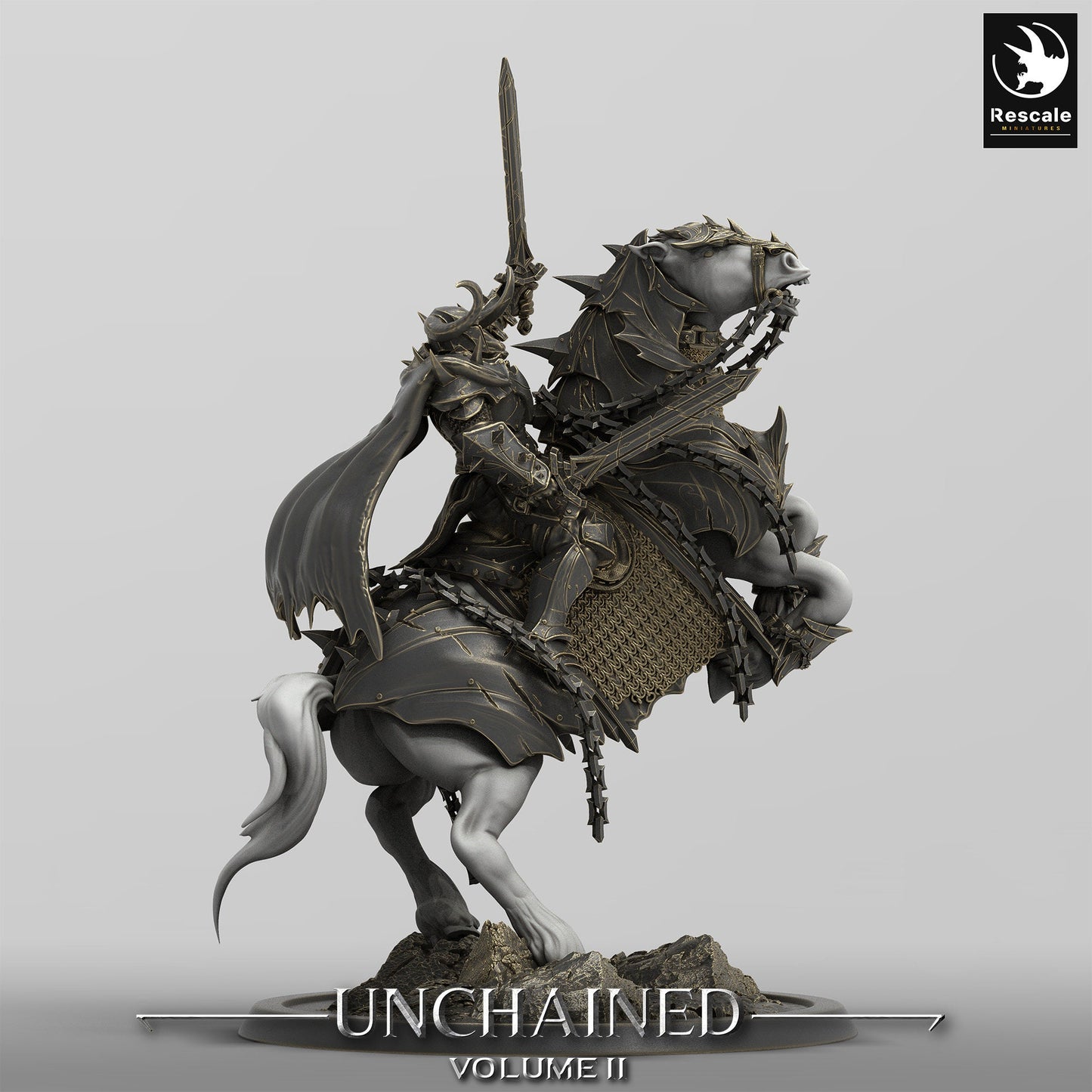 Unchained Riders, Rescale Miniatures | Dungeons and Dragons | Pathfinder | Table Top RPG | 3D Printed Model
