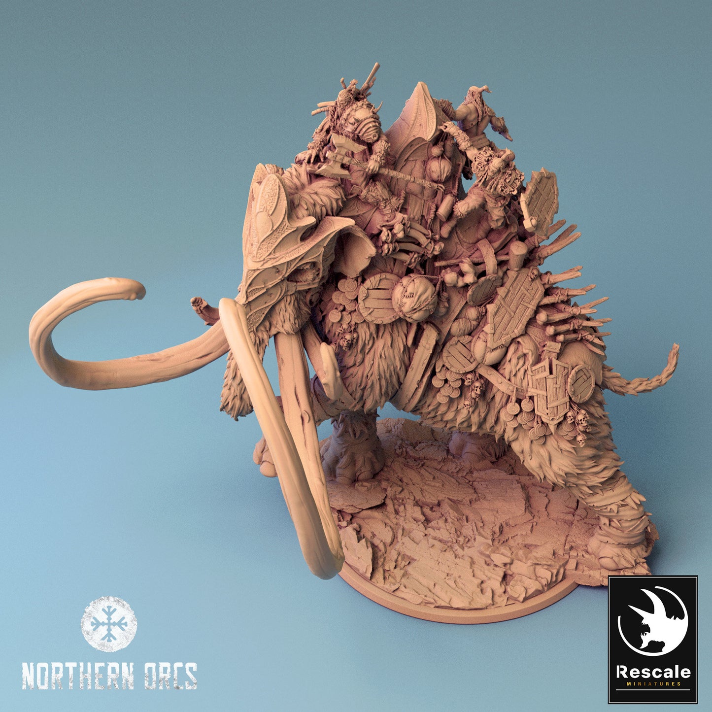 War Mammoth, Rescale Miniatures | Dungeons and Dragons | Pathfinder | Table Top RPG | 3D Printed Model