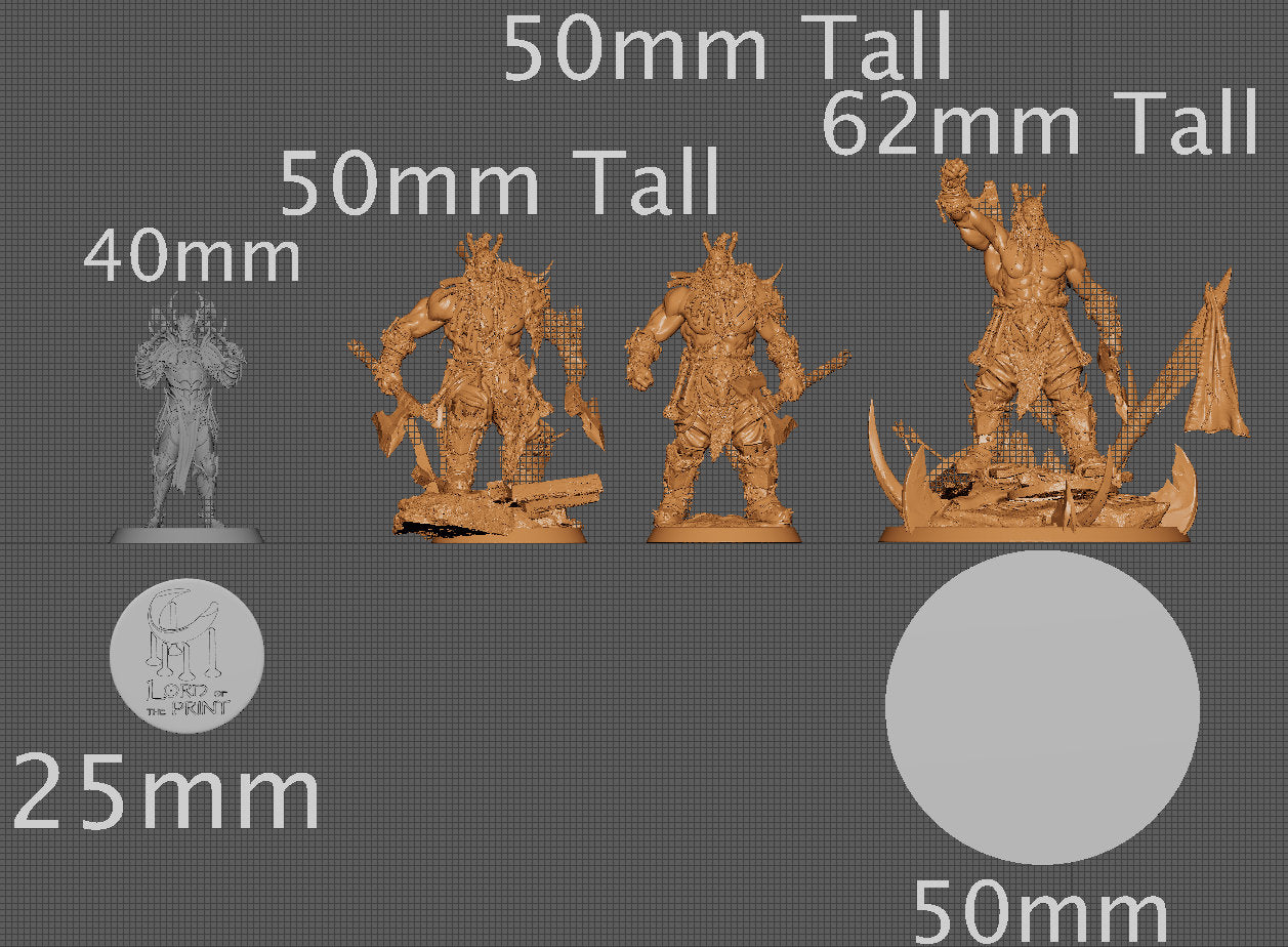 King Azhrog, Rescale Miniatures | Dungeons and Dragons | Pathfinder | Table Top RPG | 3D Printed Model