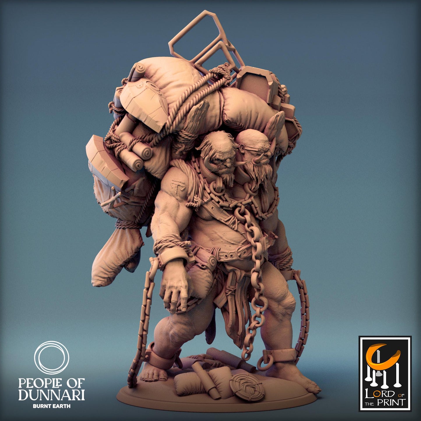Sand Ettins, Rescale Miniatures | Dungeons and Dragons | Pathfinder | Table Top RPG | 3D Printed Model