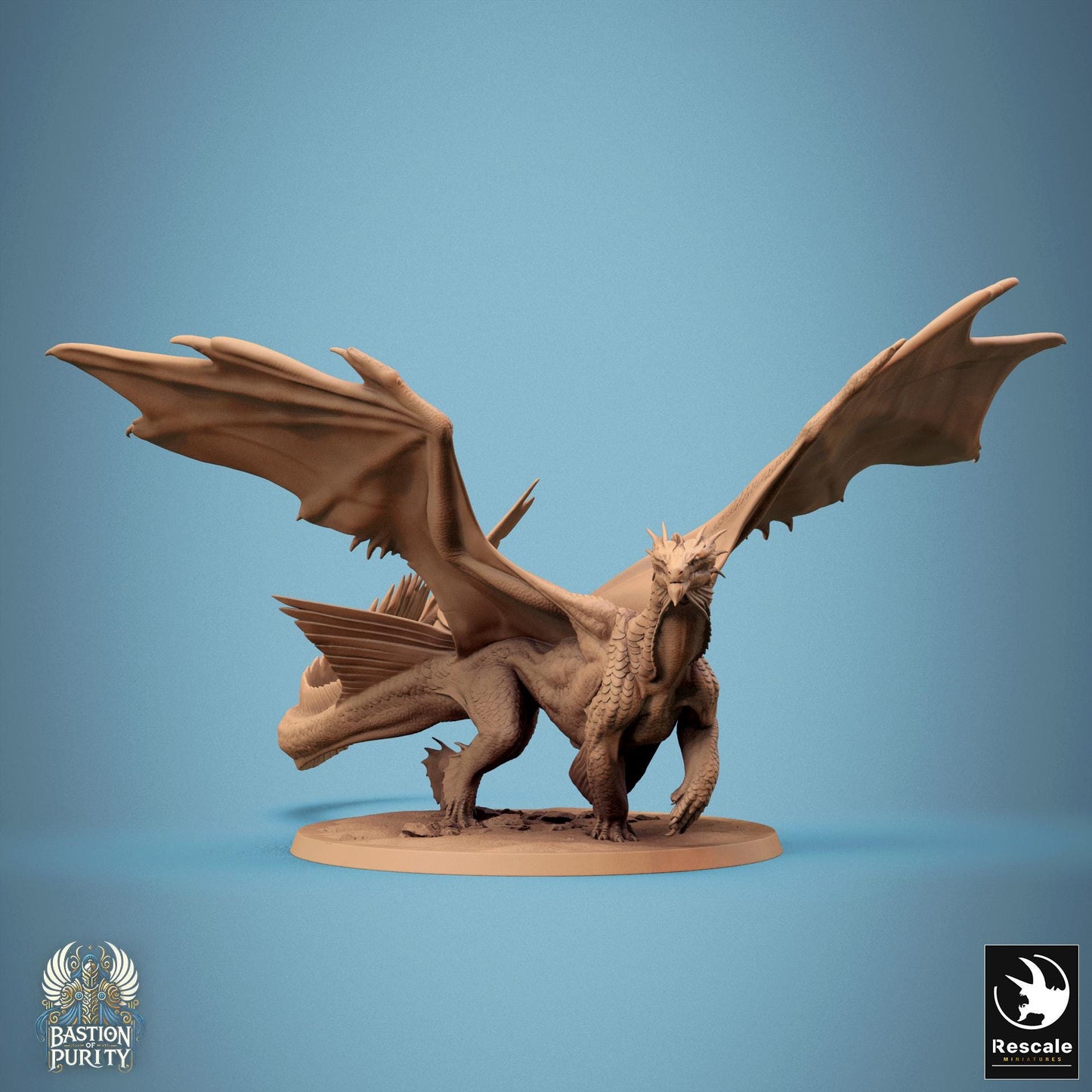 Lesser Bronze Dragon, Rescale Miniatures | Dungeons and Dragons | Pathfinder | Table Top RPG | 3D Printed Model