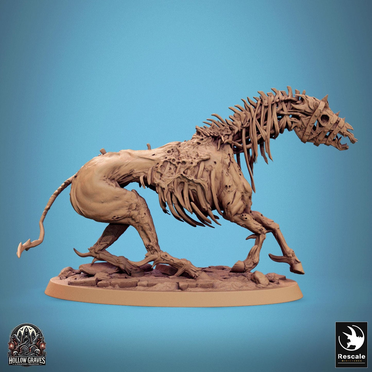 Wild Undead Horses, Pack 2, Rescale Miniatures | Dungeons and Dragons | Pathfinder | Table Top RPG | 3D Printed Model