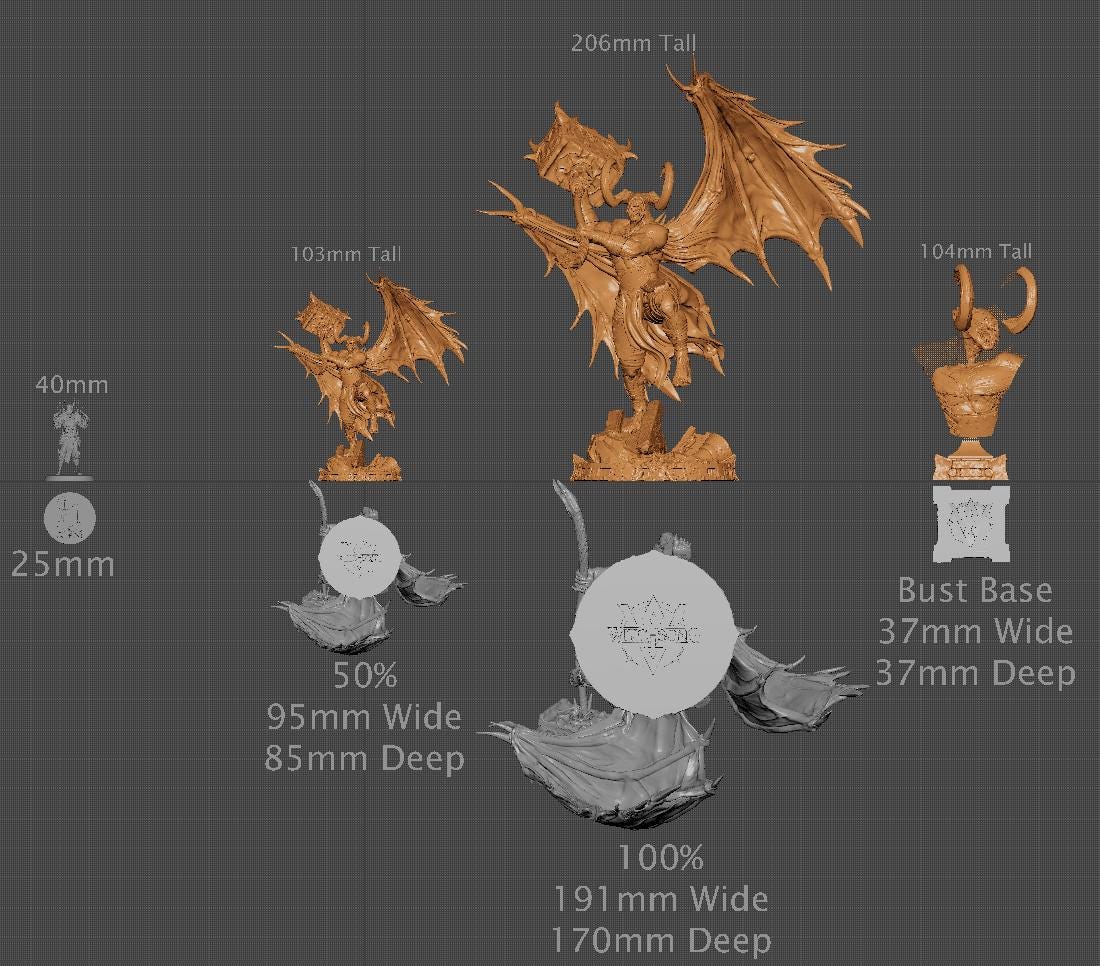 Lieutenant Agguth, Demon, Witchsong Miniatures | Dungeons and Dragons | Pathfinder | Table Top RPG | 3D Printed Model