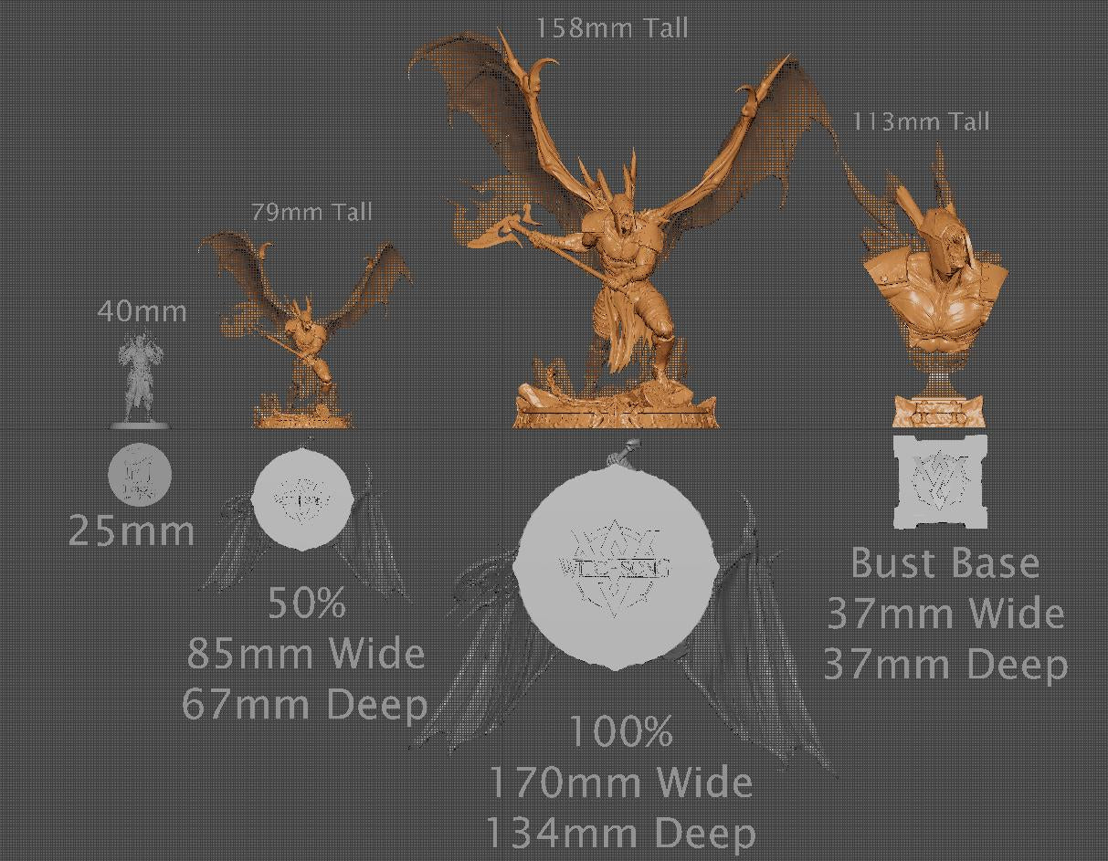 Lieutenant Bellath, Demon, Witchsong Miniatures | Dungeons and Dragons | Pathfinder | Table Top RPG | 3D Printed Model