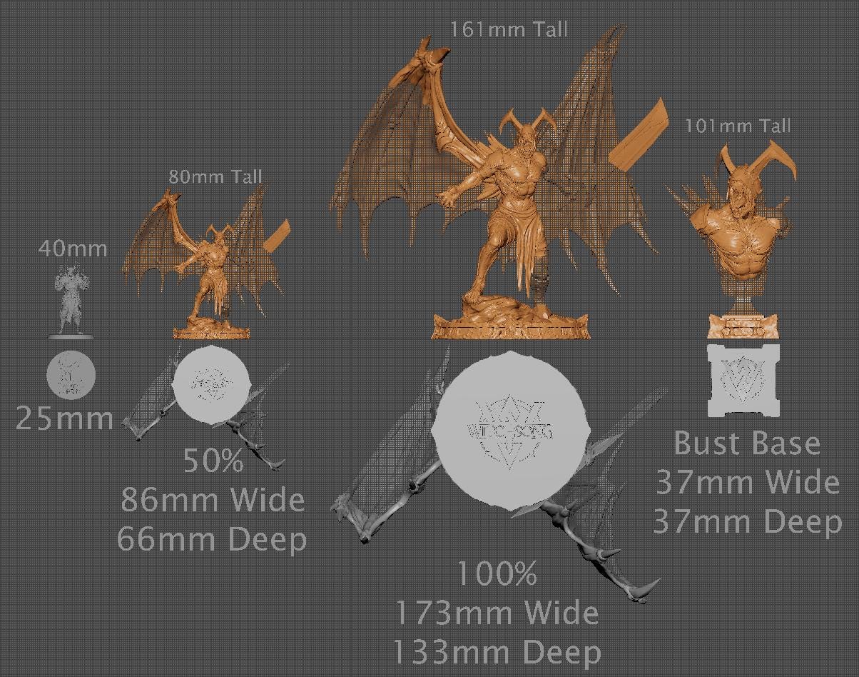 Lieutenant Eggath, Demon, Witchsong Miniatures | Dungeons and Dragons | Pathfinder | Table Top RPG | 3D Printed Model