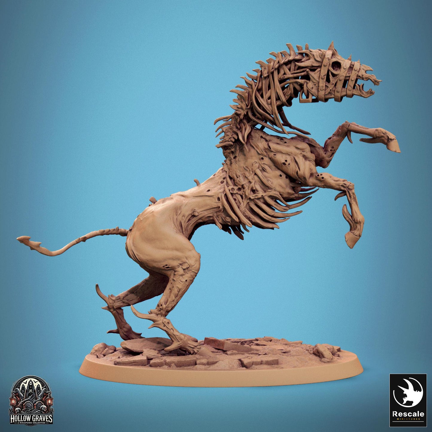 Wild Undead Horses, Pack 1, Rescale Miniatures | Dungeons and Dragons | Pathfinder | Table Top RPG | 3D Printed Model