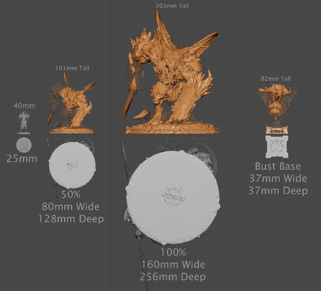 Ghel'kerot, Demon, Witchsong Miniatures | Dungeons and Dragons | Pathfinder | Table Top RPG | 3D Printed Model