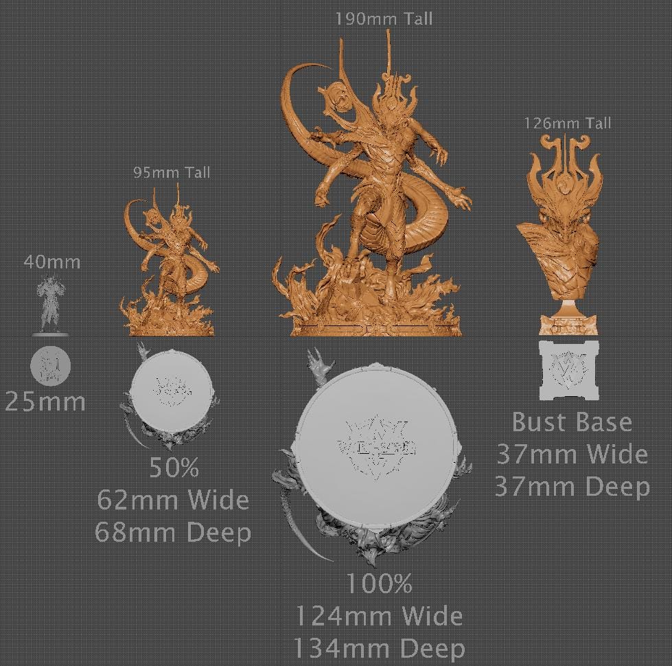 Mek'herot, Demon, Witchsong Miniatures | Dungeons and Dragons | Pathfinder | Table Top RPG | 3D Printed Model
