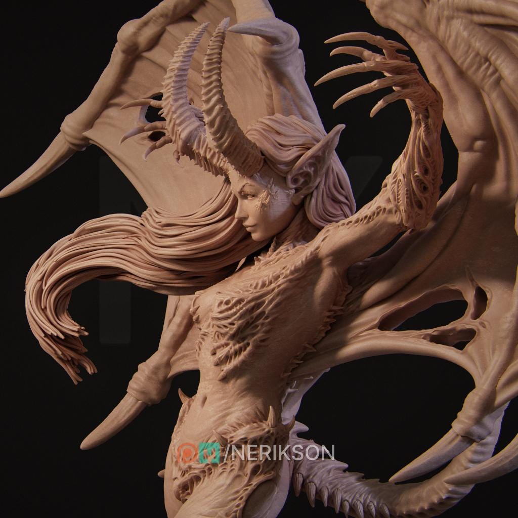 Rylana the Succubus, Powerful NPC, Ernest Nemirovsky | Dungeons and Dragons | Pathfinder | Table Top RPG | 3D Printed Model