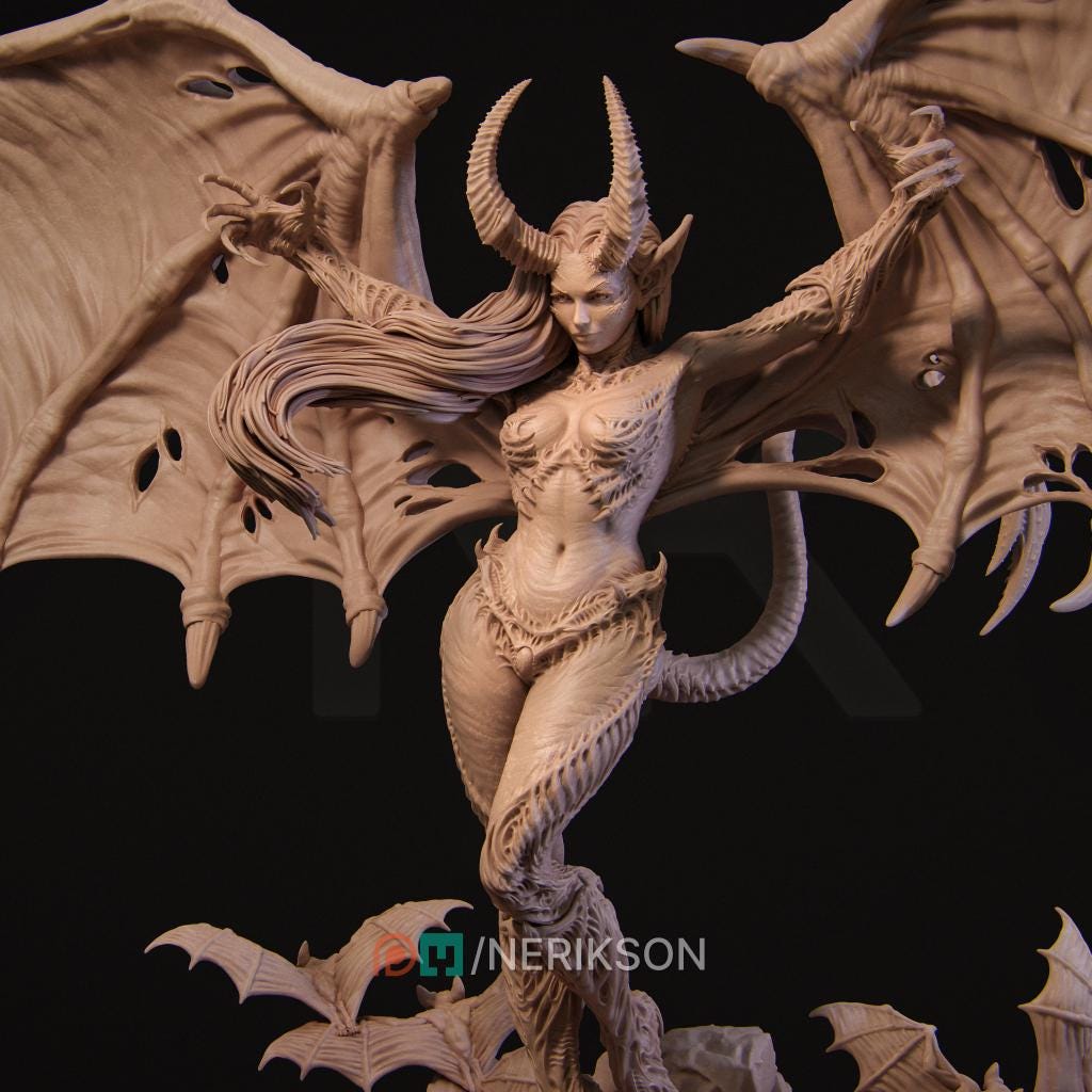 Rylana the Succubus, Powerful NPC, Ernest Nemirovsky | Dungeons and Dragons | Pathfinder | Table Top RPG | 3D Printed Model