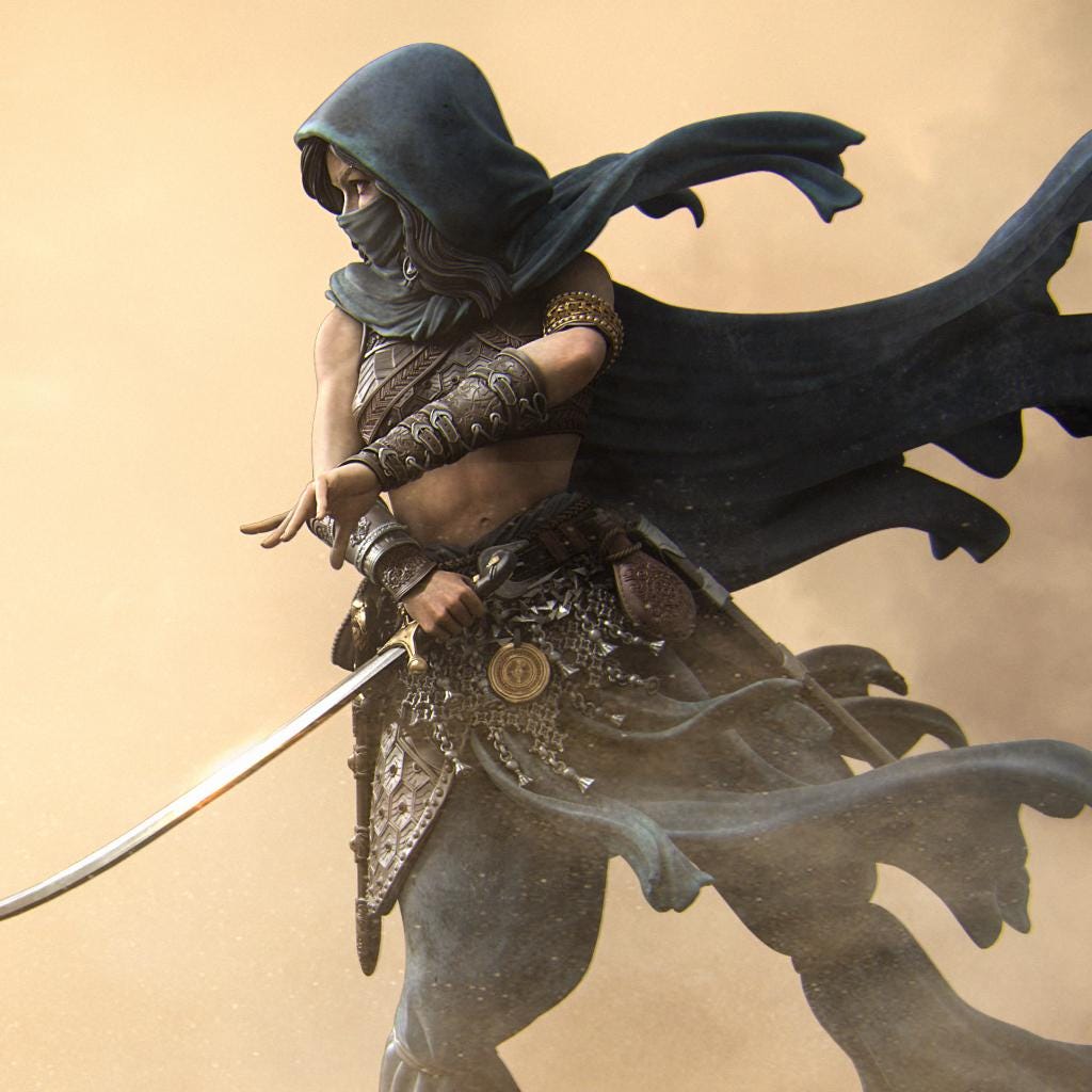 Warrior of the Sands, Standalone, Powerful NPC, Ernest Nemirovsky | Dungeons and Dragons | Pathfinder | Table Top RPG | 3D Printed Model