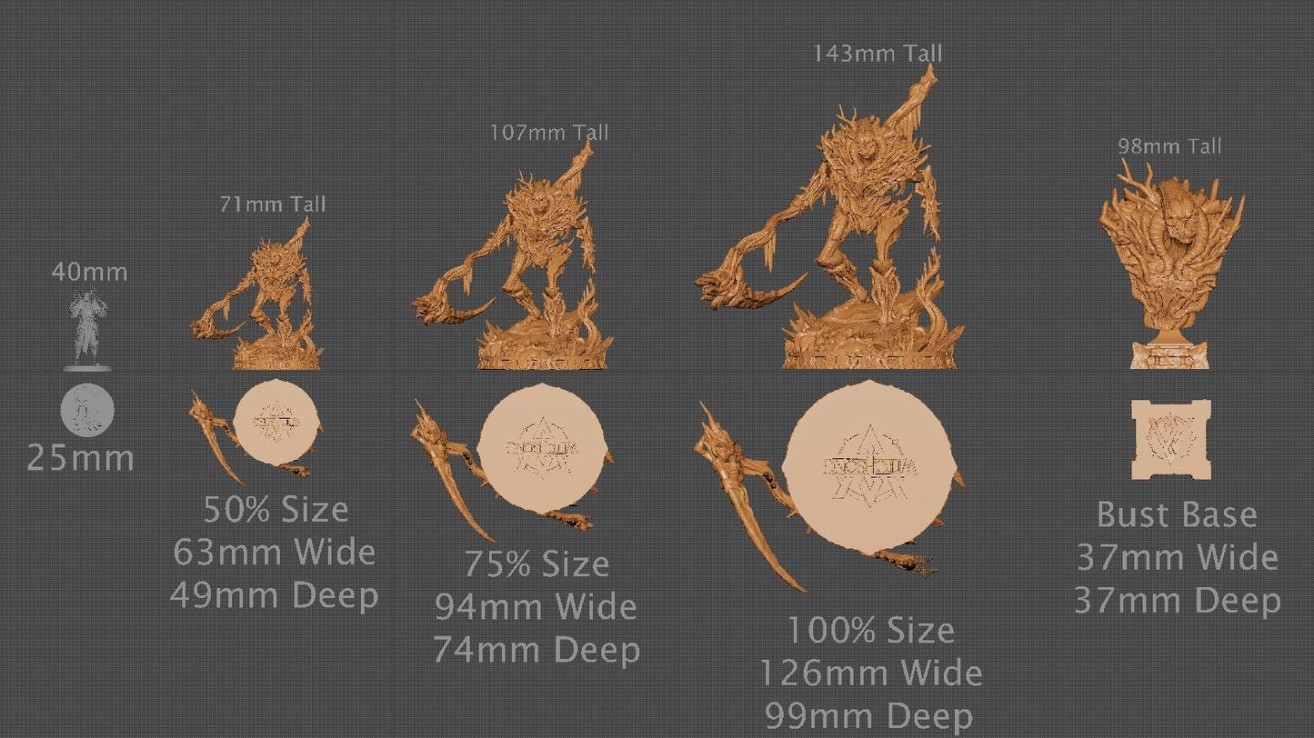 Avatar of Winter, Bust Option, Witchsong Miniatures | Dungeons and Dragons | Pathfinder | Table Top RPG | 3D Printed Model