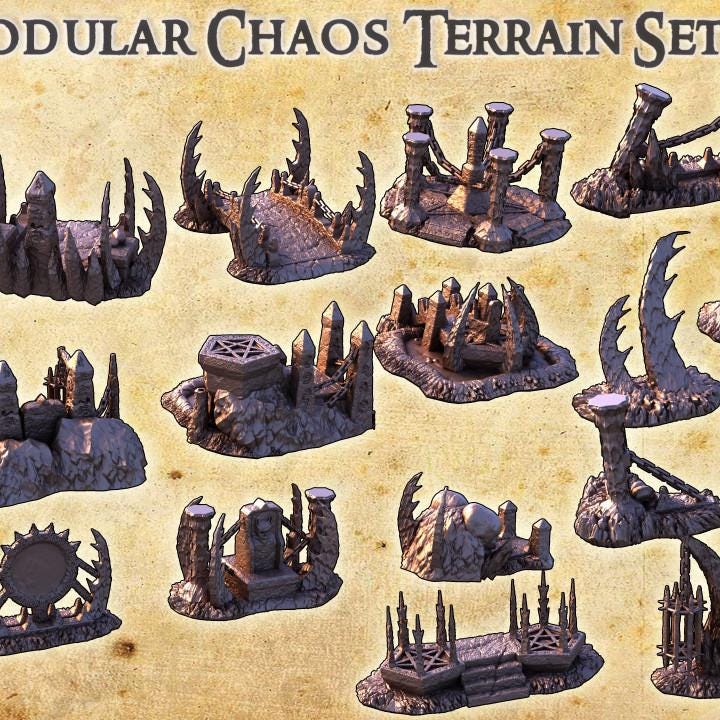 Chaos Terrain Scatter, Miniature Land | Dungeons and Dragons | Pathfinder | Table Top RPG | 3D Printed Model