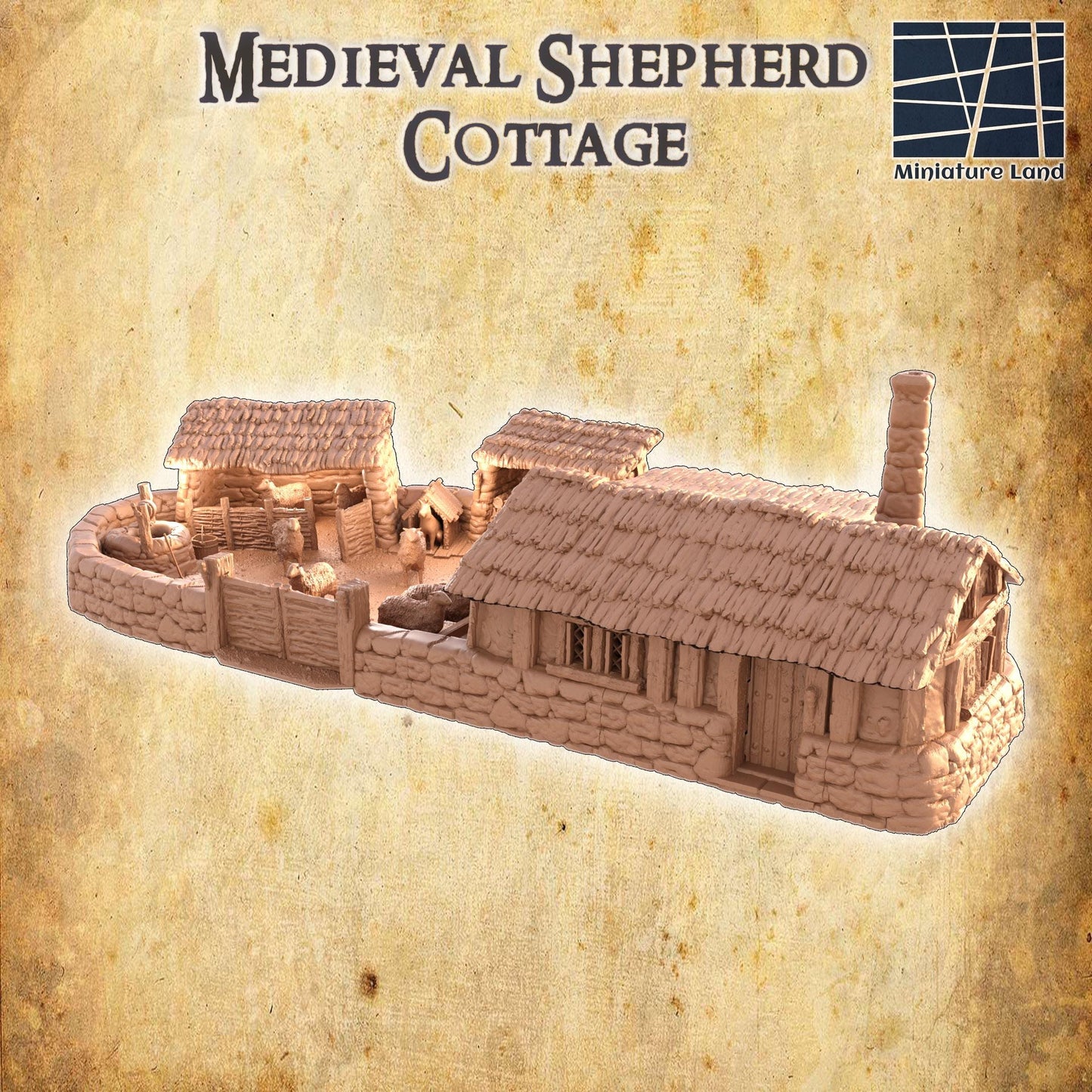 Shepherds Cottage, Miniature Land | Dungeons and Dragons | Pathfinder | Table Top RPG | 3D Printed Model