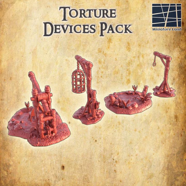Torture Devices, Miniature Land | Dungeons and Dragons | Pathfinder | Table Top RPG | 3D Printed Model