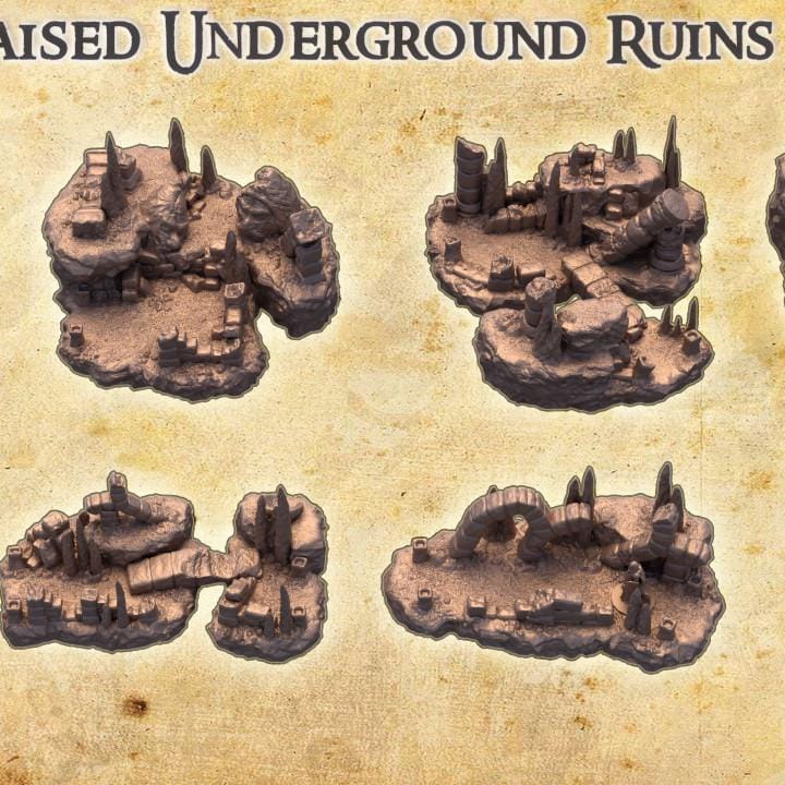 Underground Ruins, Miniature Land | Dungeons and Dragons | Pathfinder | Table Top RPG | 3D Printed Model