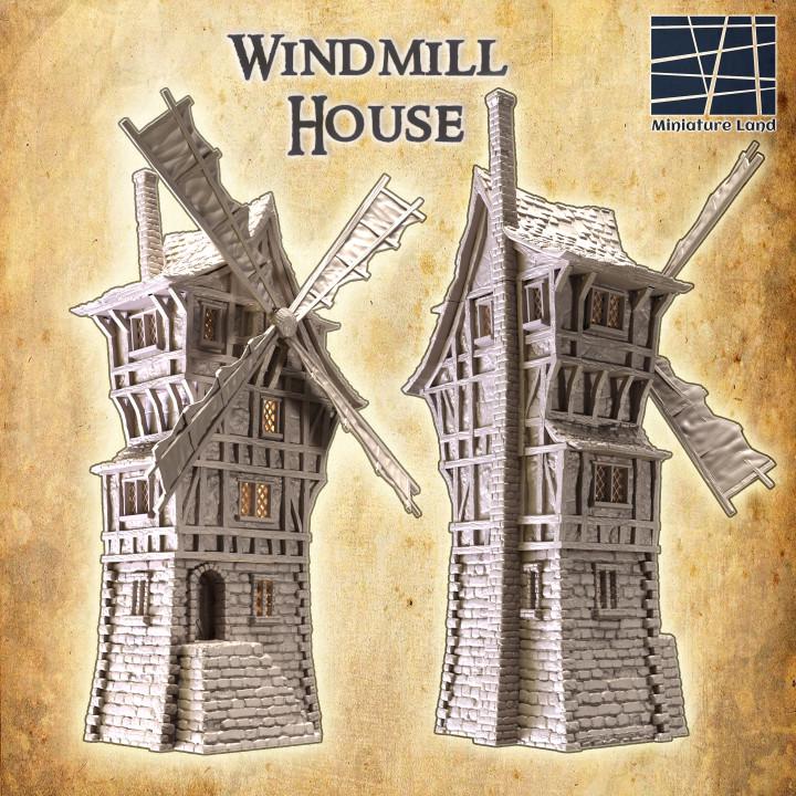 Windmill House, Miniature Land | Dungeons and Dragons | Pathfinder | Table Top RPG | 3D Printed Model