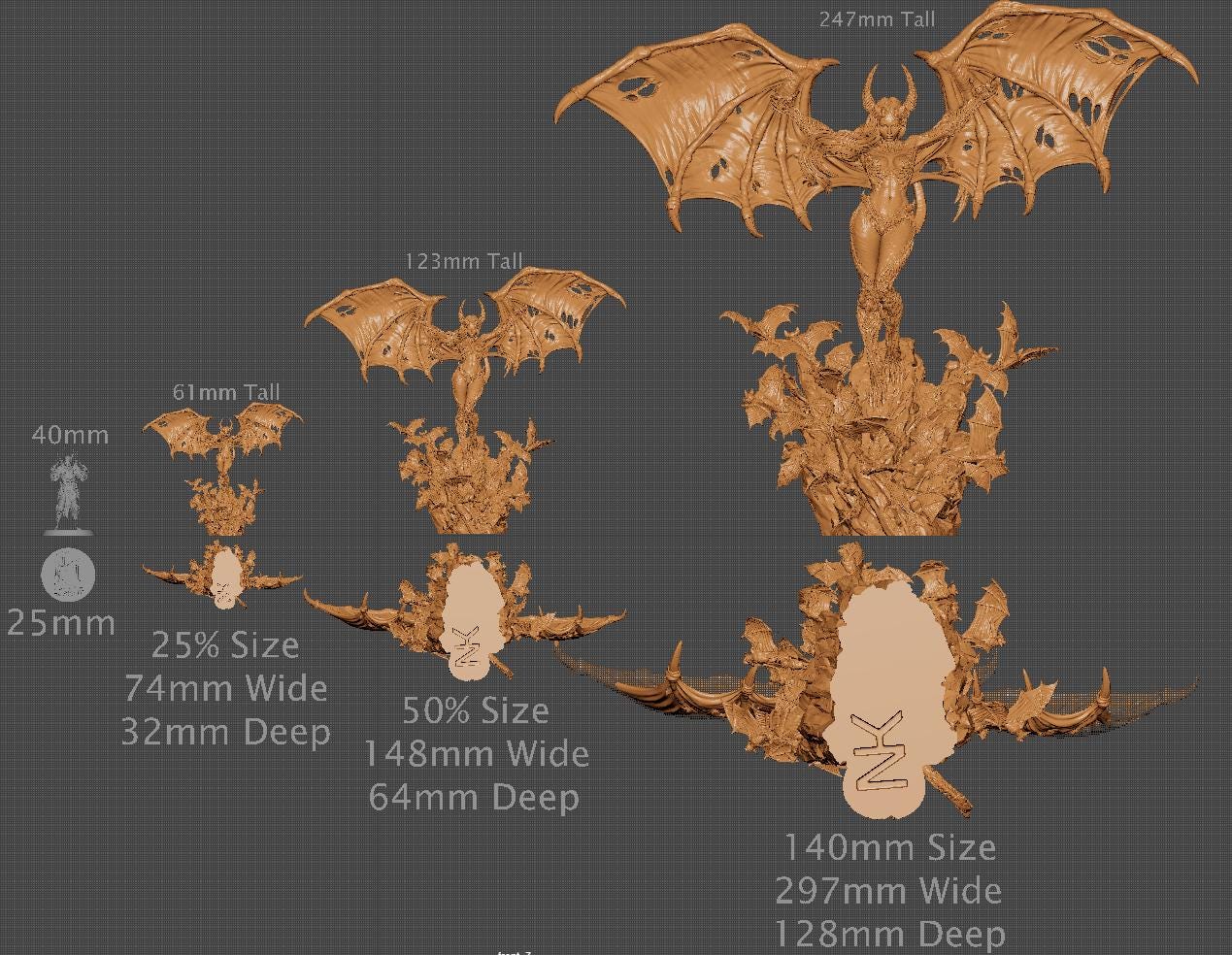 Rylana the Succubus, Powerful NPC, Ernest Nemirovsky | Dungeons and Dragons | Pathfinder | Table Top RPG | 3D Printed Model