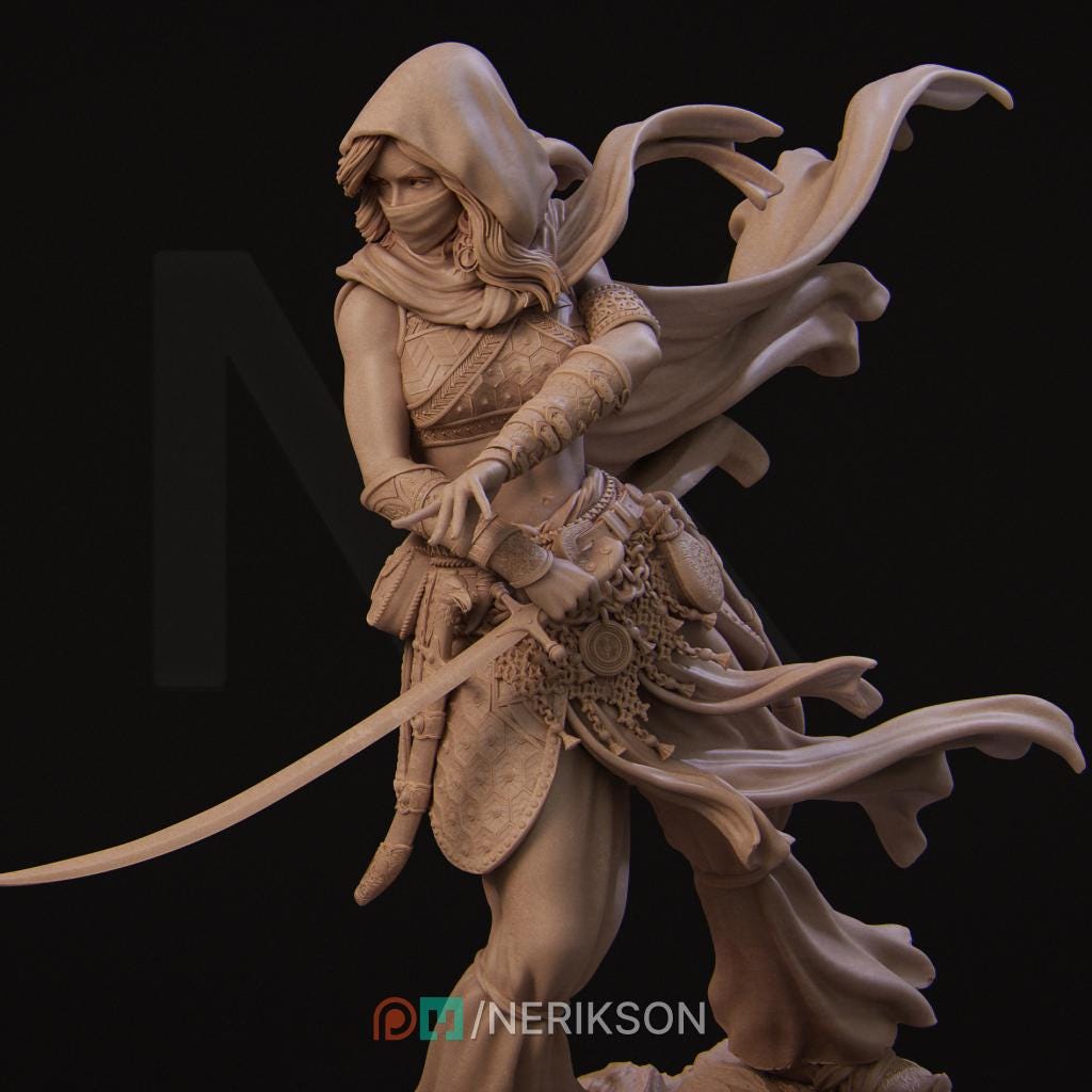 Warrior of the Sands, Standalone, Powerful NPC, Ernest Nemirovsky | Dungeons and Dragons | Pathfinder | Table Top RPG | 3D Printed Model