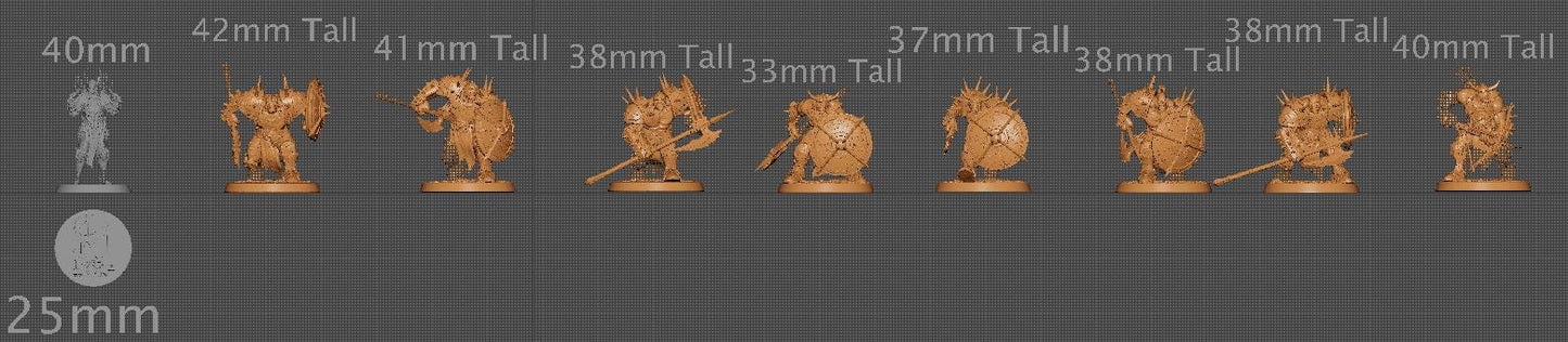 Orc Soldiers, Pack 1, Lord of the Print | Dungeons and Dragons | Pathfinder | Table Top RPG | 3D Printed Model