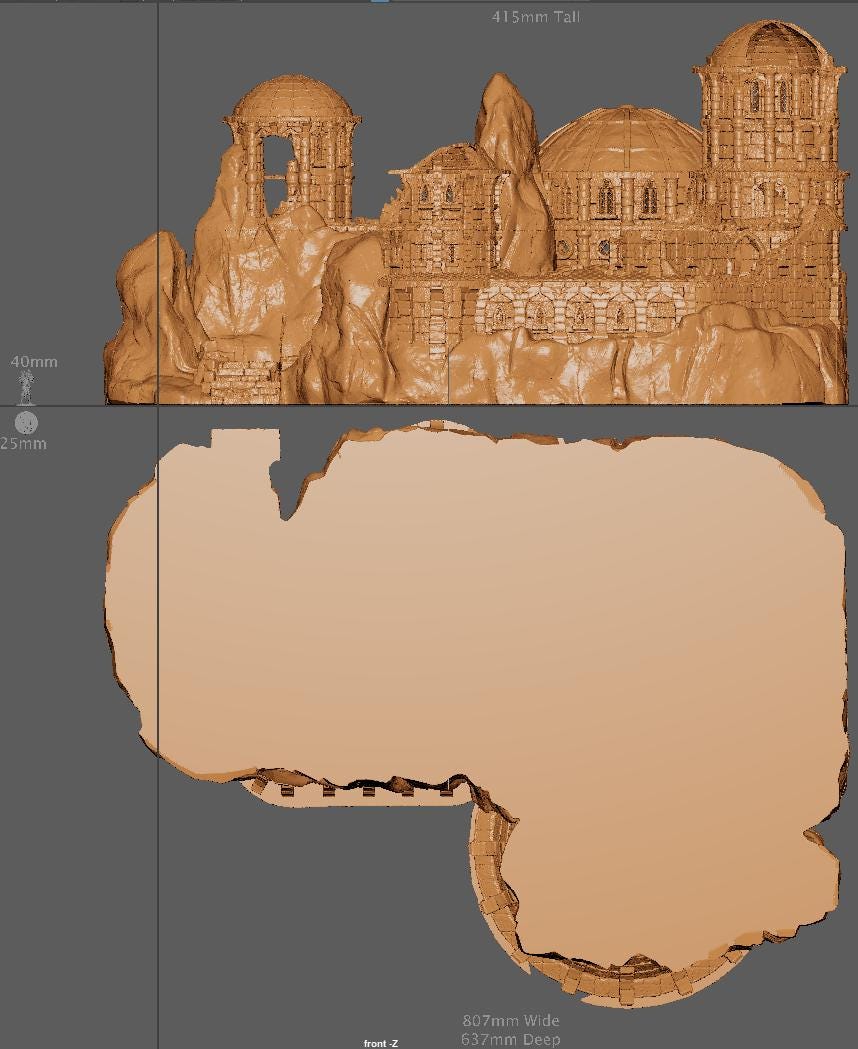 Abandoned Cliff Monastery, Miniature Land | Dungeons and Dragons | Pathfinder | Table Top RPG | 3D Printed Model