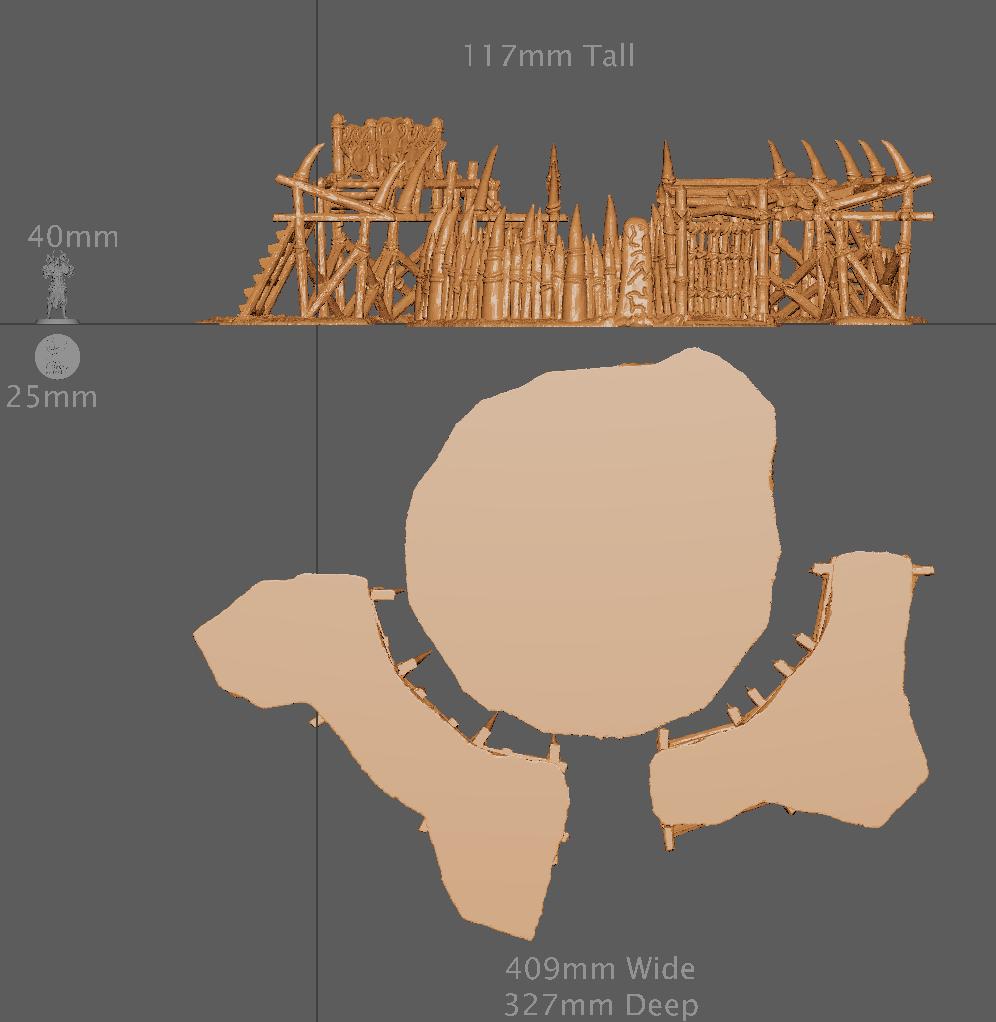 Barbarian Fighting Pit, Miniature Land | Dungeons and Dragons | Pathfinder | Table Top RPG | 3D Printed Model