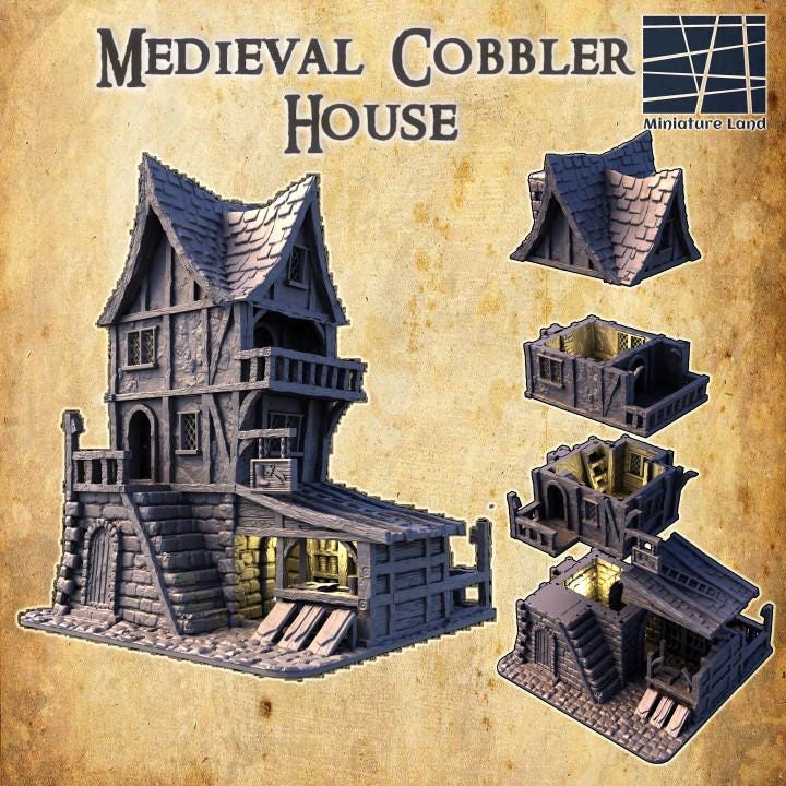 Cobblers House, Miniature Land | Dungeons and Dragons | Pathfinder | Table Top RPG | 3D Printed Model
