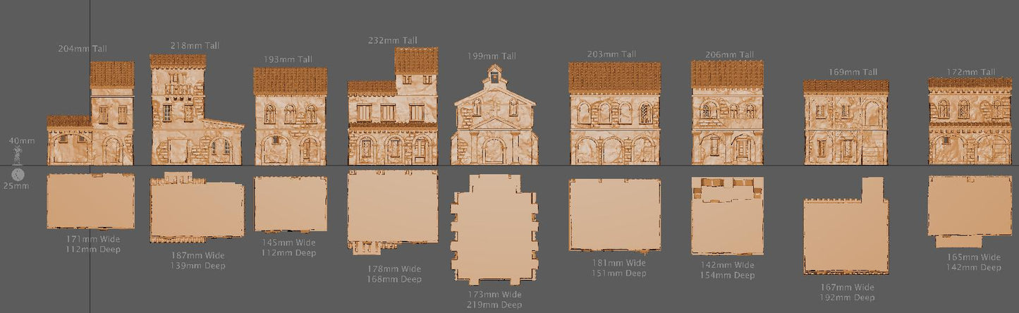 Colonial Spanish District, Miniature Land | Dungeons and Dragons | Pathfinder | Table Top RPG | 3D Printed Model