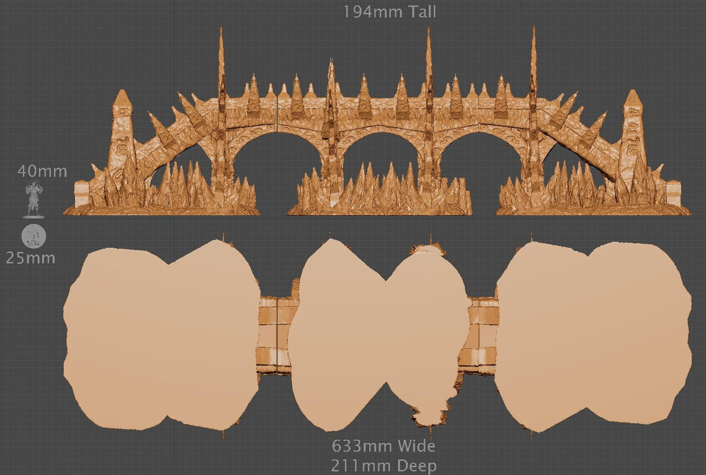 Chaos Bridge, Miniature Land | Dungeons and Dragons | Pathfinder | Table Top RPG | 3D Printed Model