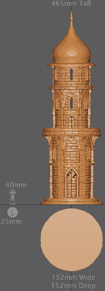 Eastern Watchtower, Miniature Land | Dungeons and Dragons | Pathfinder | Table Top RPG | 3D Printed Model