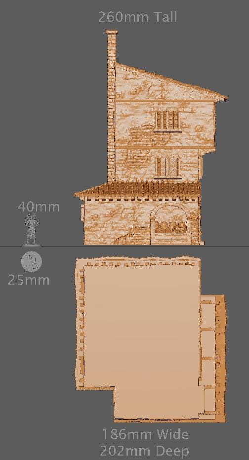 Caribbean Market House, Miniature Land | Dungeons and Dragons | Pathfinder | Table Top RPG | 3D Printed Model