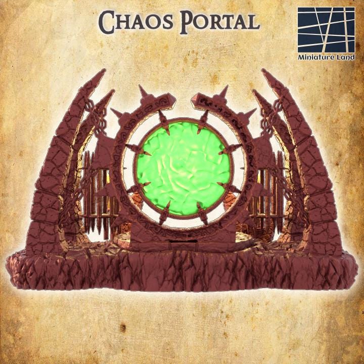 Chaos Portal, Miniature Land | Dungeons and Dragons | Pathfinder | Table Top RPG | 3D Printed Model