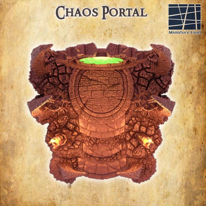 Chaos Portal, Miniature Land | Dungeons and Dragons | Pathfinder | Table Top RPG | 3D Printed Model