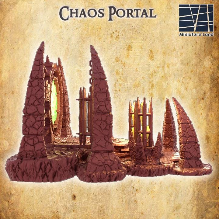 Chaos Portal, Miniature Land | Dungeons and Dragons | Pathfinder | Table Top RPG | 3D Printed Model