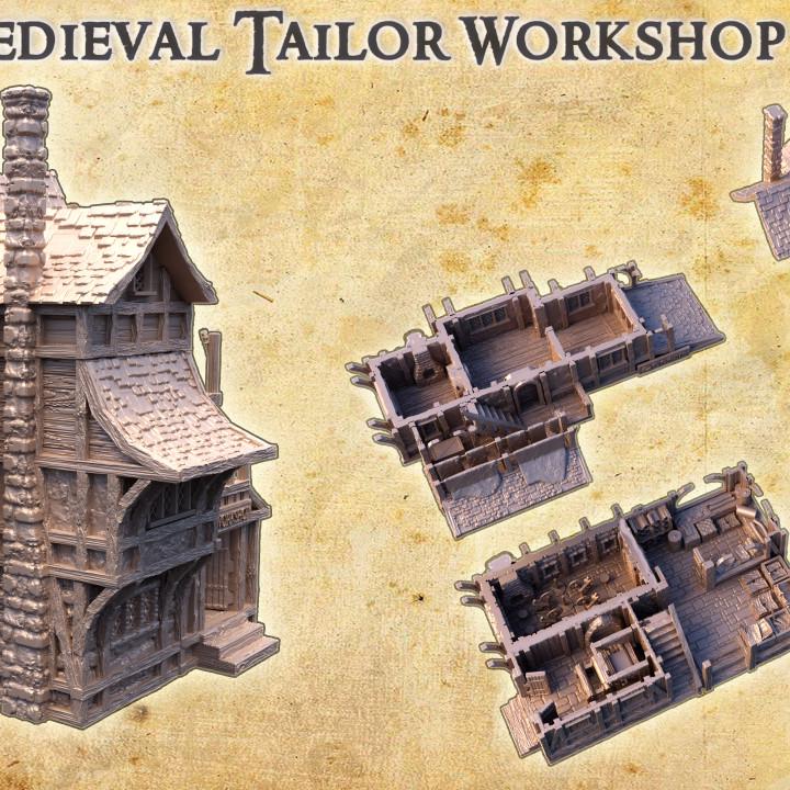 Medieval Tailor Workshop, Miniature Land | Dungeons and Dragons | Pathfinder | Table Top RPG | 3D Printed Model