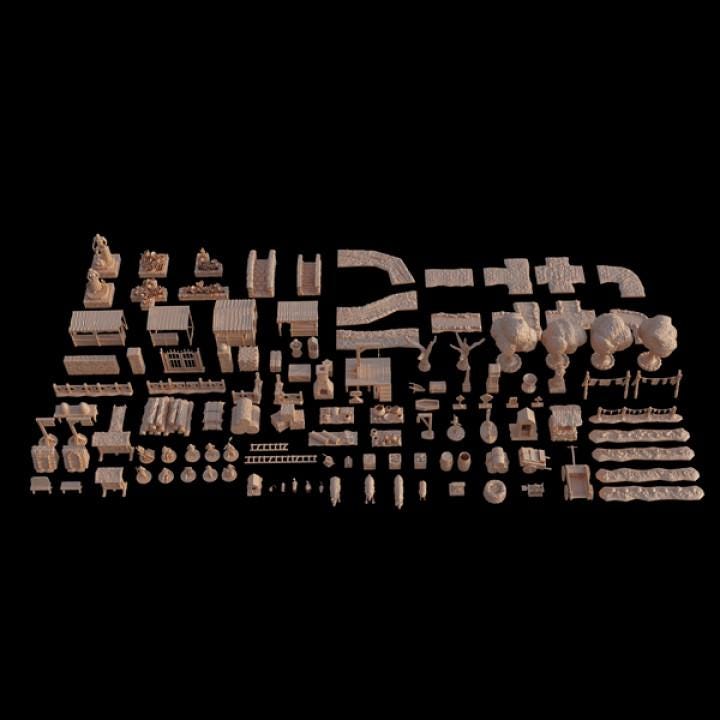 Town Environment Pack, Miniature Land | Dungeons and Dragons | Pathfinder | Table Top RPG | 3D Printed Model