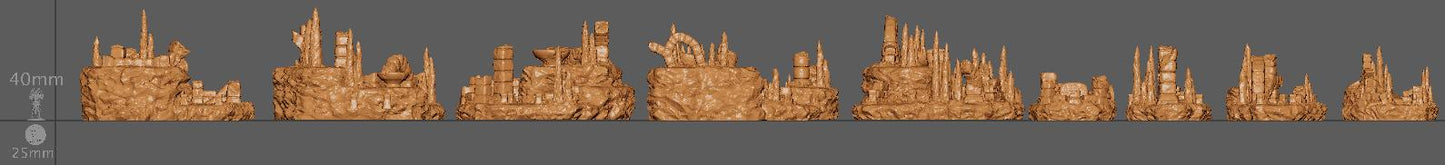Underground Ruins, Miniature Land | Dungeons and Dragons | Pathfinder | Table Top RPG | 3D Printed Model