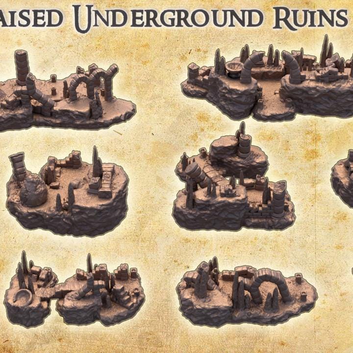 Underground Ruins, Miniature Land | Dungeons and Dragons | Pathfinder | Table Top RPG | 3D Printed Model